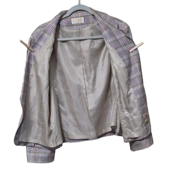 Pendleton plaid spring holiday blazer rayon women's size 16 - Picture 5 of 12